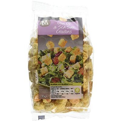 Morrisons Croûtons à l'huile d'olive et à la mer 95 g - Publicité Morrisons Croûtons à l'huile d'olive et à la mer 95 g - Publicité