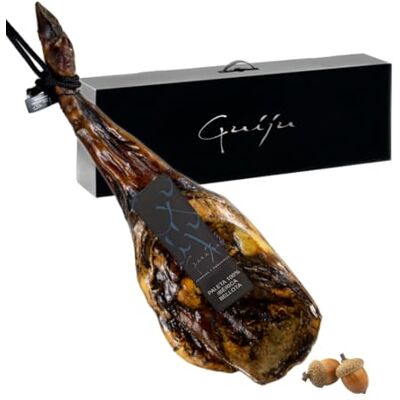 GUIJU JAMBON IBÉRIQUE (PALETA PATA Negra) DE BELLOTA 100% RACE IBÉRIQUE 4 à 4,5 KG. MARQUE . FABRIQUE DE ELO. Publicité GUIJU JAMBON IBÉRIQUE (PALETA PATA Negra) DE BELLOTA 100% RACE IBÉRIQUE 4 à 4,5 KG. MARQUE . FABRIQUE DE ELO. Publicité
