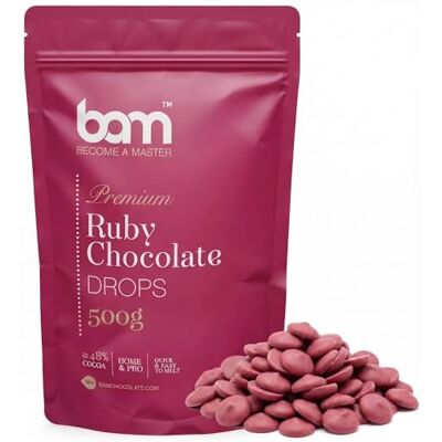 BAM Pépites de Chocolat Ruby 500g – Chocolat Rose Naturel au Goût Fruité, 48% Cacao – Pour Desserts, Crèmes et Ganaches, Sans Gluten, Usage Professionnel et Domestique - Publicité BAM Pépites de Chocolat Ruby 500g – Chocolat Rose Naturel au Goût Fruité, 48% Cacao – Pour Desserts, Crèmes et Ganaches, Sans Gluten, Usage Professionnel et Domestique - Publicité