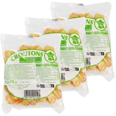 Agidra Lot 3x Croûtons goût oignon Sachet 75g - Publicité Agidra Lot 3x Croûtons goût oignon Sachet 75g - Publicité
