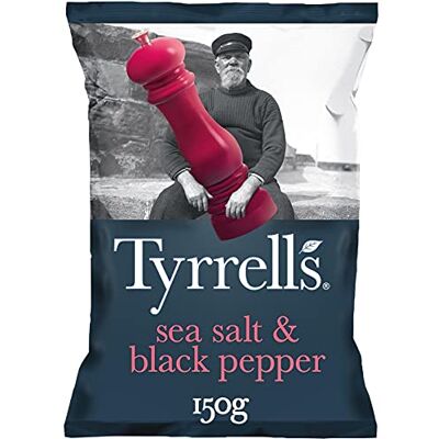 Tyrrells TYRRELL'S Chips Lisses Poivre Noir Et Sel 150G Lot De 4 - Publicité Tyrrells TYRRELL'S Chips Lisses Poivre Noir Et Sel 150G Lot De 4 - Publicité