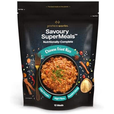 THE PROTEIN WORKS Protein Works Savoury SuperMeals, Chinese Fried Rice, 10 Repas Savoury SuperMeals, Plat Cuisinés, Plat Préparé Nutritif et Nourrissant, Recette Végétalienne, Riche en Protéines & Fibres - Publicité THE PROTEIN WORKS Protein Works Savoury SuperMeals, Chinese Fried Rice, 10 Repas Savoury SuperMeals, Plat Cuisinés, Plat Préparé Nutritif et Nourrissant, Recette Végétalienne, Riche en Protéines & Fibres - Publicité