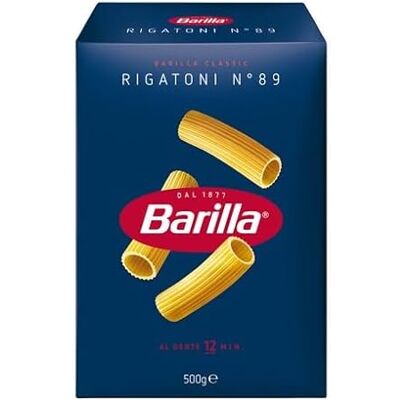 Barilla Rigatoni, Pasta di Semola di Grano Duro, n.89 500 g - Publicité Barilla Rigatoni, Pasta di Semola di Grano Duro, n.89 500 g - Publicité