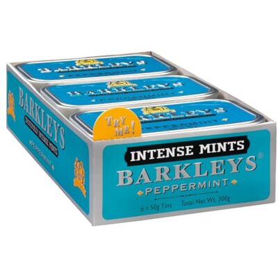 BARKLEY'S MENTHE 50G - Lot de 6 - Confiserie - Publicité BARKLEY'S MENTHE 50G - Lot de 6 - Confiserie - Publicité