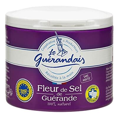 AUCHAN Lot de 3 unités *** LE GUERANDAIS Fleur de sel de Guérande 100% naturelle Bretagne IGP 125g - Publicité AUCHAN Lot de 3 unités *** LE GUERANDAIS Fleur de sel de Guérande 100% naturelle Bretagne IGP 125g - Publicité