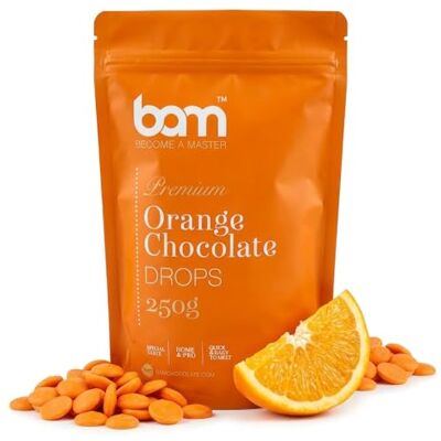 BAM Pépites de Chocolat – Chocolat Blanc avec arôme pour Desserts, Ganaches, Crèmes – Chocolat Pâtissier Raffiné, (Orange Chocolat 250 g) - Publicité BAM Pépites de Chocolat – Chocolat Blanc avec arôme pour Desserts, Ganaches, Crèmes – Chocolat Pâtissier Raffiné, (Orange Chocolat 250 g) - Publicité