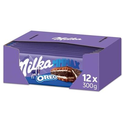 Milka 12 Tablettes de Chocolat au Lait MMMAX Oreo 300g Chocolat au Tendre Lait du Pays Alpin Lot de Tablettes de Chocolat et Biscuit Oreo Lot de 12x300g - Publicité Milka 12 Tablettes de Chocolat au Lait MMMAX Oreo 300g Chocolat au Tendre Lait du Pays Alpin Lot de Tablettes de Chocolat et Biscuit Oreo Lot de 12x300g - Publicité