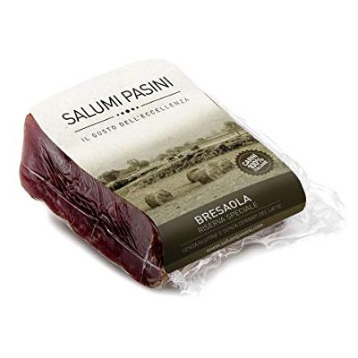Salumi Pasini Bresaola de porc italienne ® Trance 250g de charcuterie Viande séchée de cochon pour l'apero Massée à la main avec du vin Bonarda DOC - Publicité Salumi Pasini Bresaola de porc italienne ® Trance 250g de charcuterie Viande séchée de cochon pour l'apero Massée à la main avec du vin Bonarda DOC - Publicité
