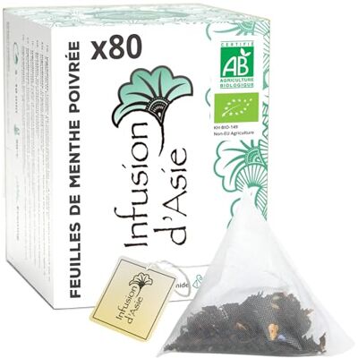 Khla Menthe Poivrée Bio 80 Sachets Infusettes Pyramide Tisane & Infusion Bien-Être Digestion & Fraîcheur Naturelle Chaude ou Glacée Feuilles Hâchées Origine Égypte - Publicité Khla Menthe Poivrée Bio 80 Sachets Infusettes Pyramide Tisane & Infusion Bien-Être Digestion & Fraîcheur Naturelle Chaude ou Glacée Feuilles Hâchées Origine Égypte - Publicité