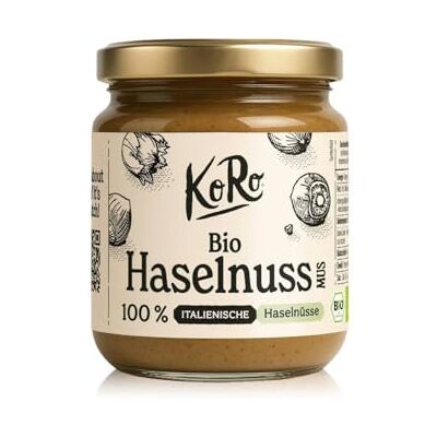 KoRo Purée de noisettes bio 250 g Sans huile de palme Sans sucre* Texture crémeuse et délicate - Publicité KoRo Purée de noisettes bio 250 g Sans huile de palme Sans sucre* Texture crémeuse et délicate - Publicité
