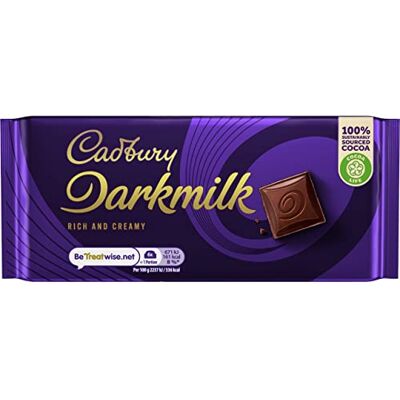 Cadbury Barre de chocolat au lait noir, 90 g - Publicité Cadbury Barre de chocolat au lait noir, 90 g - Publicité