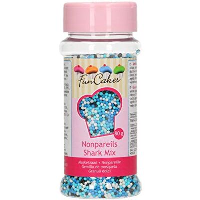 FunCakes Nonpareils Shark Mix Sprinkles pour Gâteau Bon Goût Parfait pour Décoration 80 g G42574 - Publicité FunCakes Nonpareils Shark Mix Sprinkles pour Gâteau Bon Goût Parfait pour Décoration 80 g G42574 - Publicité