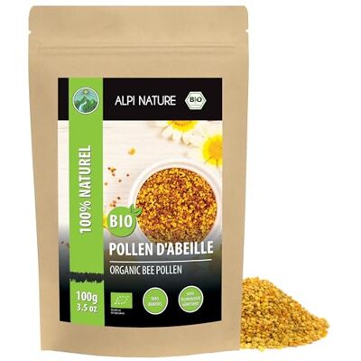Alpi Nature Pollen d'Abeille Granulés BIO 100g, Granulés de Pollen de Fleur Naturel pour Smoothie, Céréales, Muesli - Publicité Alpi Nature Pollen d'Abeille Granulés BIO 100g, Granulés de Pollen de Fleur Naturel pour Smoothie, Céréales, Muesli - Publicité