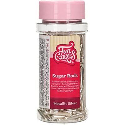 FunCakes Metallic Sugar RodsXL Argent: Sprinkles gâteau, Bon Goût, Parfait pour la Décoration de Gâteau, Sprinkles Cupcake 70 g. Publicité FunCakes Metallic Sugar RodsXL Argent: Sprinkles gâteau, Bon Goût, Parfait pour la Décoration de Gâteau, Sprinkles Cupcake 70 g. Publicité