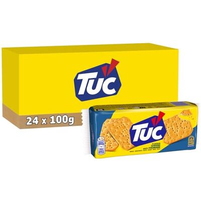 Tuc 24 Paquets de Goût Fromage 100g Crackers Croustillants Format Pratique à Emporter Lot de 24x100g - Publicité Tuc 24 Paquets de Goût Fromage 100g Crackers Croustillants Format Pratique à Emporter Lot de 24x100g - Publicité