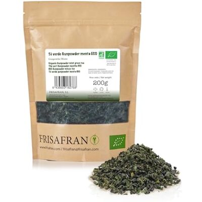 FRISAFRAN Thé Vert Menthe Gunpowder Bio Vrac 200g Antioxydant thé vert japonais Digestif bonne santé boisson rafraîchissante Infusion de Menthe pur Feuilles de menthe chaud-froid - Publicité FRISAFRAN Thé Vert Menthe Gunpowder Bio Vrac 200g Antioxydant thé vert japonais Digestif bonne santé boisson rafraîchissante Infusion de Menthe pur Feuilles de menthe chaud-froid - Publicité