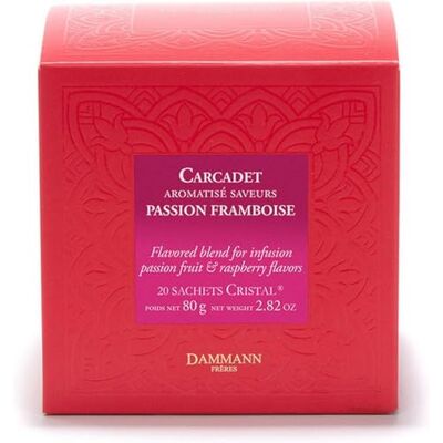 Dammann Frères Dammann Carcadet passion framboise 20 sachets cristal - Publicité Dammann Frères Dammann Carcadet passion framboise 20 sachets cristal - Publicité