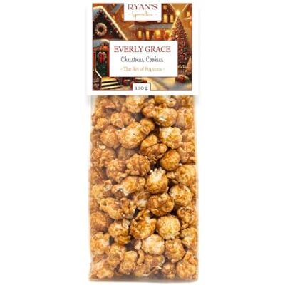 Everly Grace Popcorn – Christmas Cookies, 100 g – Sachets de popcorn aux épices spéculoos et sirop de caramel de notre manufacture à Augsbourg, Allemagne - Publicité Everly Grace Popcorn – Christmas Cookies, 100 g – Sachets de popcorn aux épices spéculoos et sirop de caramel de notre manufacture à Augsbourg, Allemagne - Publicité