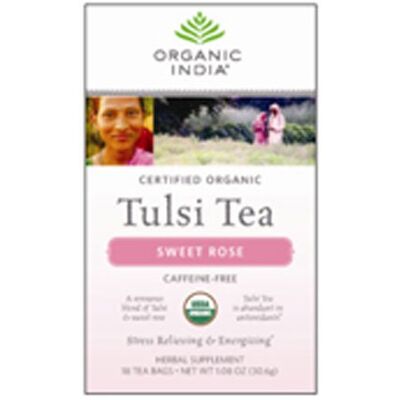Thé Tulsi Rose Douce Bio d'Organic India - Soutient le système immunitaire - Publicité Thé Tulsi Rose Douce Bio d'Organic India - Soutient le système immunitaire - Publicité