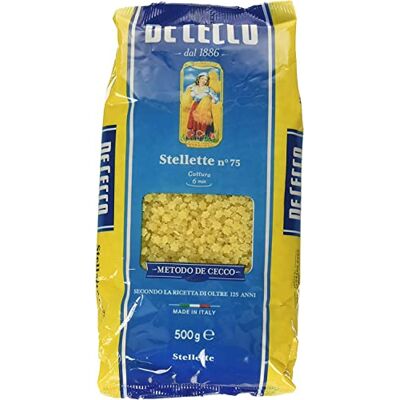 De Cecco Lot de 20 pâtes 100 % italiennes Stellette n° 75 500 g - Publicité De Cecco Lot de 20 pâtes 100 % italiennes Stellette n° 75 500 g - Publicité