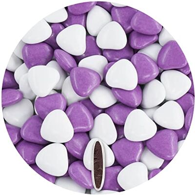EinsSein 1kg Dragees mariage au chocolat cœur Mix médium blanc-violet brillant dragées baptême communion amandes feter et recevoir fêter de fete couleur pas cher aux bombe tag voir mes etui contenant - Publicité EinsSein 1kg Dragees mariage au chocolat cœur Mix médium blanc-violet brillant dragées baptême communion amandes feter et recevoir fêter de fete couleur pas cher aux bombe tag voir mes etui contenant - Publicité