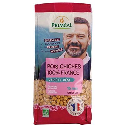 Primeal Priméal Pois Chiches Décortiqués Variété Dési France 500 g - Publicité Primeal Priméal Pois Chiches Décortiqués Variété Dési France 500 g - Publicité