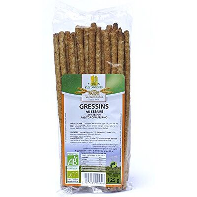 Moulin des Moines Gressin De Blé Au Sésame 125G - Publicité Moulin des Moines Gressin De Blé Au Sésame 125G - Publicité