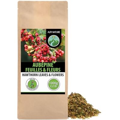 Alpi Nature Aubepine Tisane 1kg, Тhé en Vrac, Feuilles et Fleurs d'Aubépine Séchées et Coupées - Publicité Alpi Nature Aubepine Tisane 1kg, Тhé en Vrac, Feuilles et Fleurs d'Aubépine Séchées et Coupées - Publicité