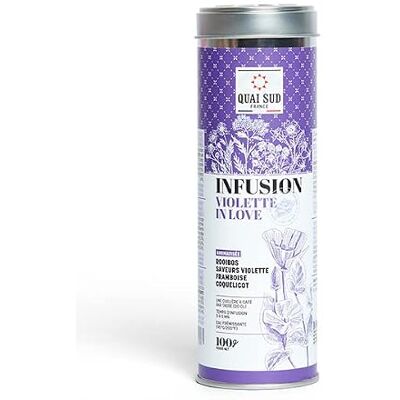 QUAI SUD “Violette In Love”, Infusion Rooibos Violette, Framboise & Coquelicot – Infusion Gourmande aux Notes Florales & Fruitées, Sans Théine Moment Détente 100 g Boîte Ronde Réutilisable - Publicité QUAI SUD “Violette In Love”, Infusion Rooibos Violette, Framboise & Coquelicot – Infusion Gourmande aux Notes Florales & Fruitées, Sans Théine Moment Détente 100 g Boîte Ronde Réutilisable - Publicité