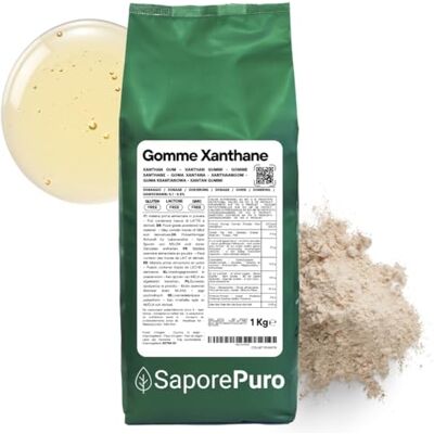 SaporePuro Xanthane en poudre 1 kg Idéal pour la crème glacée, les sauces, mixologie, cuisine moléculaire, les nappages et les sorbets 100% pur - Publicité SaporePuro Xanthane en poudre 1 kg Idéal pour la crème glacée, les sauces, mixologie, cuisine moléculaire, les nappages et les sorbets 100% pur - Publicité