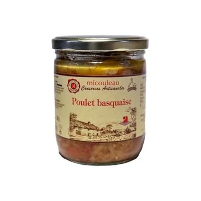 MICOULEAU Plat préparé Poulet Basquaise, 3 Bocaux de 380g Bocal, Plat cuisiné, Poulet conserve 1 personne artisanal lot de 3 - Publicité MICOULEAU Plat préparé Poulet Basquaise, 3 Bocaux de 380g Bocal, Plat cuisiné, Poulet conserve 1 personne artisanal lot de 3 - Publicité