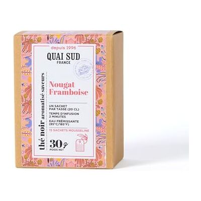 QUAI SUD Thé noir aromatisé Nougat-Framboise 15 infusettes 30G - Publicité QUAI SUD Thé noir aromatisé Nougat-Framboise 15 infusettes 30G - Publicité