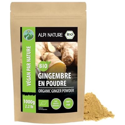 Alpi Nature Gingembre en Poudre BIO 1kg, Racine de Gingembre Séchée et Moulue pour la Cuisine - Publicité Alpi Nature Gingembre en Poudre BIO 1kg, Racine de Gingembre Séchée et Moulue pour la Cuisine - Publicité