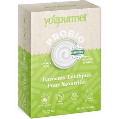 Yogourmet Ferments Yaourt avec Probiotiques 48 Pots (6 Sachets = 6 Litres) Faites du yaourt à la maison Naturel, sans gluten, casher, halal - Publicité Yogourmet Ferments Yaourt avec Probiotiques 48 Pots (6 Sachets = 6 Litres) Faites du yaourt à la maison Naturel, sans gluten, casher, halal - Publicité