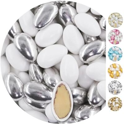 EinsSein 1kg Dragées Mariage Amandes Conchiglia blanc & argent brillant ca. 280 pièce Dragees Mariage Baptême Communion Célébrer Fête Candybar Confiserie Candy Bar Cadeaux Invités Badem sekeri - Publicité EinsSein 1kg Dragées Mariage Amandes Conchiglia blanc & argent brillant ca. 280 pièce Dragees Mariage Baptême Communion Célébrer Fête Candybar Confiserie Candy Bar Cadeaux Invités Badem sekeri - Publicité