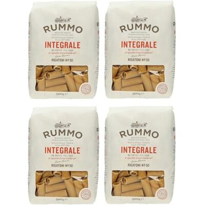 Rummo Pasta Integrale Rigatoni N°50 Lot de 4 pâtes à grains entiers 500 g - Publicité Rummo Pasta Integrale Rigatoni N°50 Lot de 4 pâtes à grains entiers 500 g - Publicité