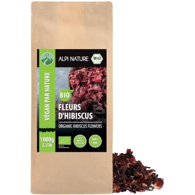 Alpi Nature Hibiscus BIO Tisane 1kg, Fleurs d'Hibiscus Entières Séchées, Thé en Vrac - Publicité Alpi Nature Hibiscus BIO Tisane 1kg, Fleurs d'Hibiscus Entières Séchées, Thé en Vrac - Publicité