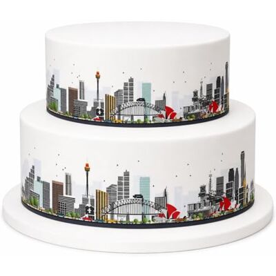 Top That Ruban de décoration comestible avec horizon de la ville de Sydney Australie – Parfait pour décorer de grands gâteaux – Facile à utiliser - Publicité Top That Ruban de décoration comestible avec horizon de la ville de Sydney Australie – Parfait pour décorer de grands gâteaux – Facile à utiliser - Publicité