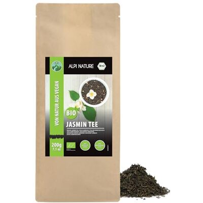 Alpi Nature Jasmin The BIO 200g, Thé Vert aux Fleurs de Jasmin, Thé Vert Vrac, Naturellement Caféiné - Publicité Alpi Nature Jasmin The BIO 200g, Thé Vert aux Fleurs de Jasmin, Thé Vert Vrac, Naturellement Caféiné - Publicité