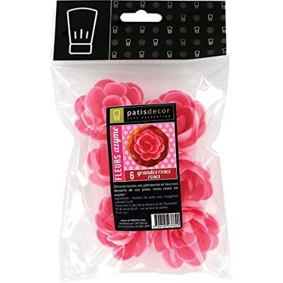 PATISDECOR Grandes roses roses en azyme (x 6) - Publicité PATISDECOR Grandes roses roses en azyme (x 6) - Publicité