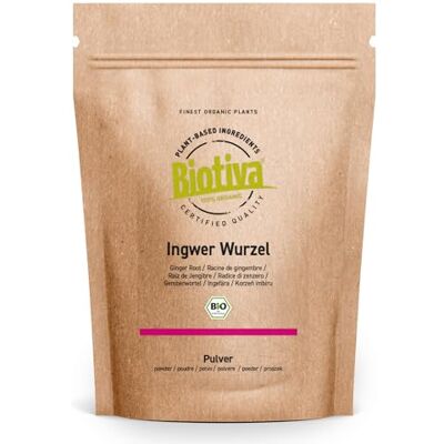 Biotiva Gingembre en poudre bio 1kg (4x250g) Gingembre Racine de gingembre moulue p.ex. pour thé au gingembre et eau au gingembre Mis en bouteille et contrôlé en Allemagne - Publicité Biotiva Gingembre en poudre bio 1kg (4x250g) Gingembre Racine de gingembre moulue p.ex. pour thé au gingembre et eau au gingembre Mis en bouteille et contrôlé en Allemagne - Publicité