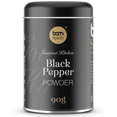 BAM Poivre Noir Moulu, 90 g – Poivre Noir Aromatique et Épices pour Cuisine, Idéal pour Viande, Poisson, Soupes, Sauces et Légumes - Publicité BAM Poivre Noir Moulu, 90 g – Poivre Noir Aromatique et Épices pour Cuisine, Idéal pour Viande, Poisson, Soupes, Sauces et Légumes - Publicité