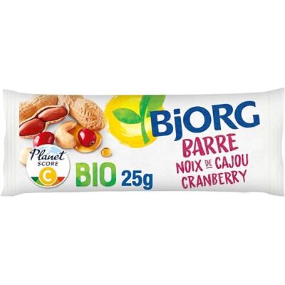 Bjorg - Barre noix de cajou cranberry - 25 g x30 - Snack bar - Publicité Bjorg - Barre noix de cajou cranberry - 25 g x30 - Snack bar - Publicité