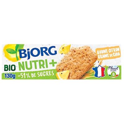 BJORG Biscuit Avoine Citron Graines de Chia 130 g Pack de 12 - Publicité BJORG Biscuit Avoine Citron Graines de Chia 130 g Pack de 12 - Publicité
