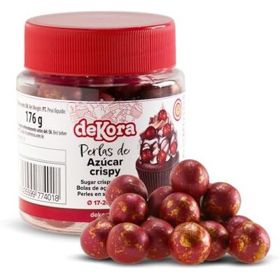 dekora – Perles de chocolat crispy Saint-Valentin – 59 sphères croustillantes décoratives rouge et doré – Pot 176 g pour gâteaux et cupcakes - Publicité dekora – Perles de chocolat crispy Saint-Valentin – 59 sphères croustillantes décoratives rouge et doré – Pot 176 g pour gâteaux et cupcakes - Publicité