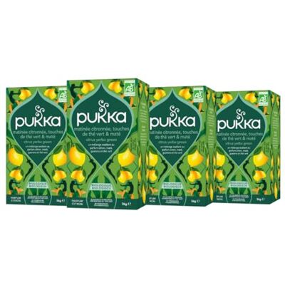 Pukka , Infusion Bio Matinée citronnée, touches de thé vert & maté, Infusion Biologique et Ayurvédique, 100% des Ingrédients Issus du Commerce Equitable, 80 Sachets, Lot de 4x20 sachets - Publicité Pukka , Infusion Bio Matinée citronnée, touches de thé vert & maté, Infusion Biologique et Ayurvédique, 100% des Ingrédients Issus du Commerce Equitable, 80 Sachets, Lot de 4x20 sachets - Publicité