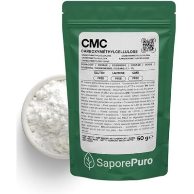 SaporePuro CMC 50 gr utilisé pour modeler la pâte à sucre colle alimentaire pour créer des gels pour la crème glacée - Publicité SaporePuro CMC 50 gr utilisé pour modeler la pâte à sucre colle alimentaire pour créer des gels pour la crème glacée - Publicité