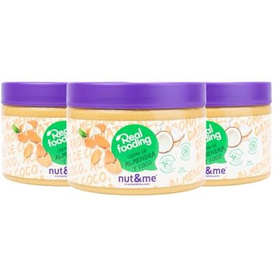 nut&me Crème de noix de coco 750 g A base de noix de coco et d'amandes Faible teneur en glucides Sans lactose Sans gluten Coconut Pack 3 x 250 g - Publicité nut&me Crème de noix de coco 750 g A base de noix de coco et d'amandes Faible teneur en glucides Sans lactose Sans gluten Coconut Pack 3 x 250 g - Publicité