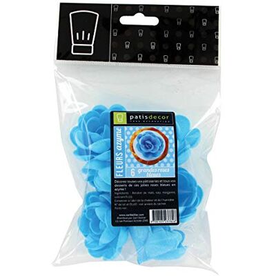 PATISDECOR Grandes Roses en Azyme Bleu 6 Pièces - Publicité PATISDECOR Grandes Roses en Azyme Bleu 6 Pièces - Publicité