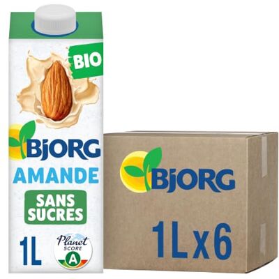 BJORG Boisson Végétale Amande Sans Sucre Bio 6 x 1 L 100% végétal Sans Sucre Ajouté Pauvre en matières grasses Sans Lactose - Publicité BJORG Boisson Végétale Amande Sans Sucre Bio 6 x 1 L 100% végétal Sans Sucre Ajouté Pauvre en matières grasses Sans Lactose - Publicité